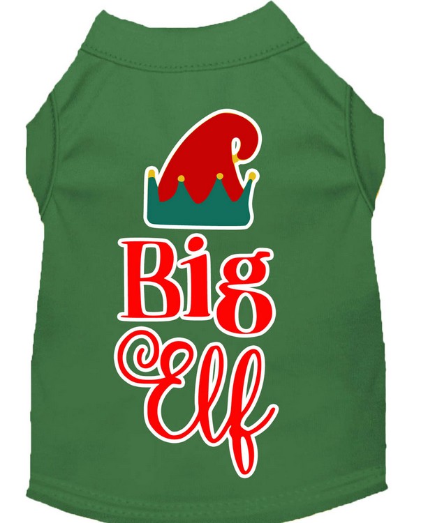 Big Elf Screen Print Dog Shirt Green XL